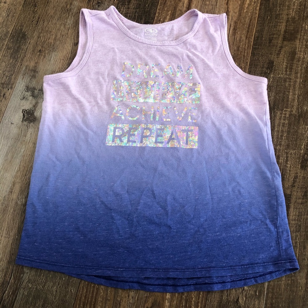 Girls Inspirational Tank in Purple - L (10-12)